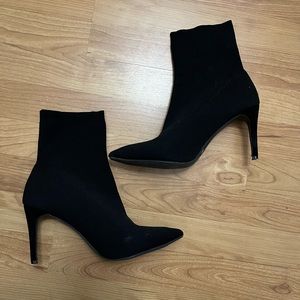 stiletto sock booties with pointed toe